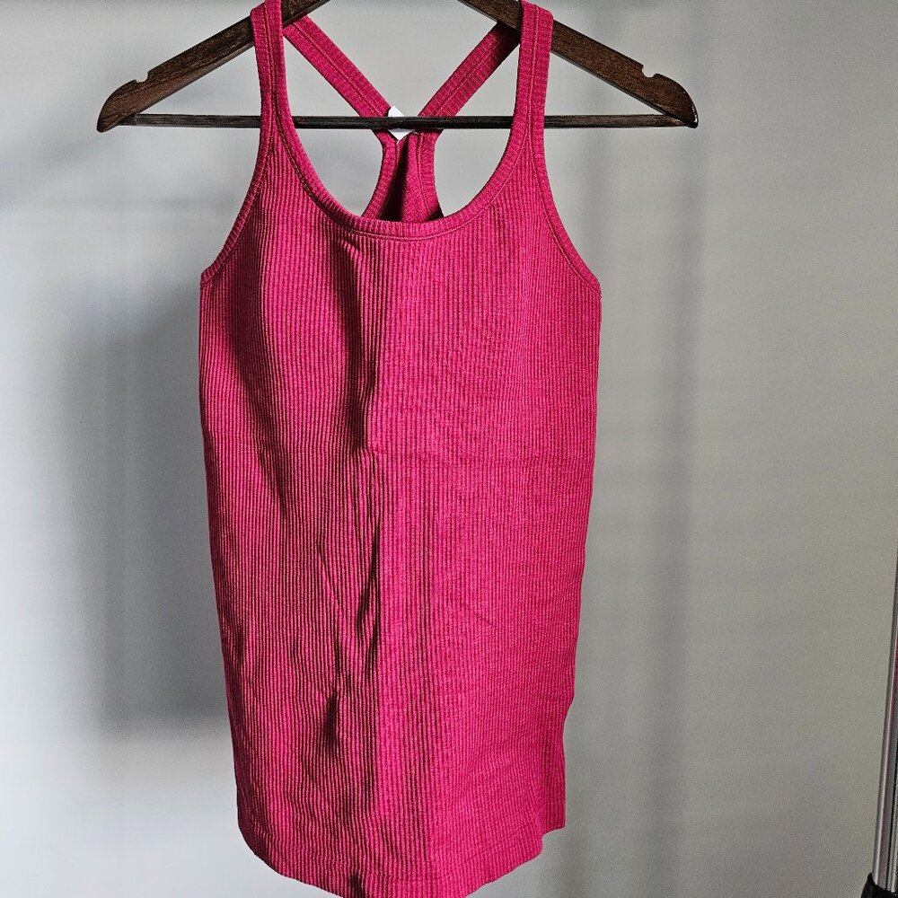 Lululemon Ebb to Street Seamless Ribbed Tank Magenta - Size 8